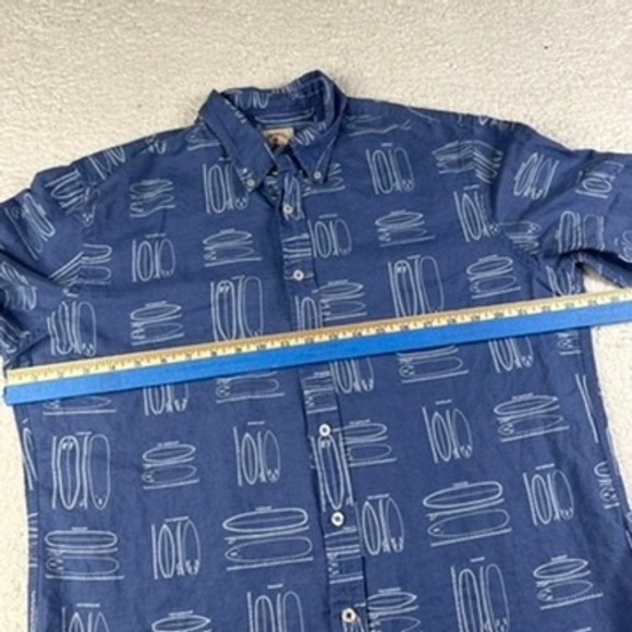 Brooks Brothers Mens Long Sleeve Surfboard Linen Button Down Shirt Size Large - Picture 7 of 8